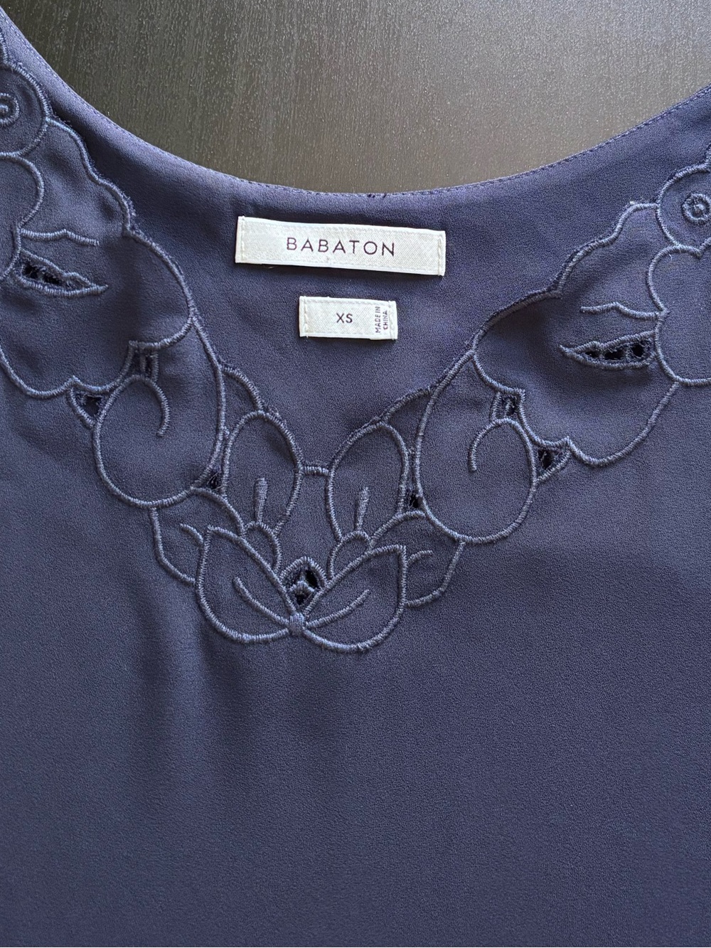 Babaton Lace Trim Slip Dress in Navy - Picture 6 of 9